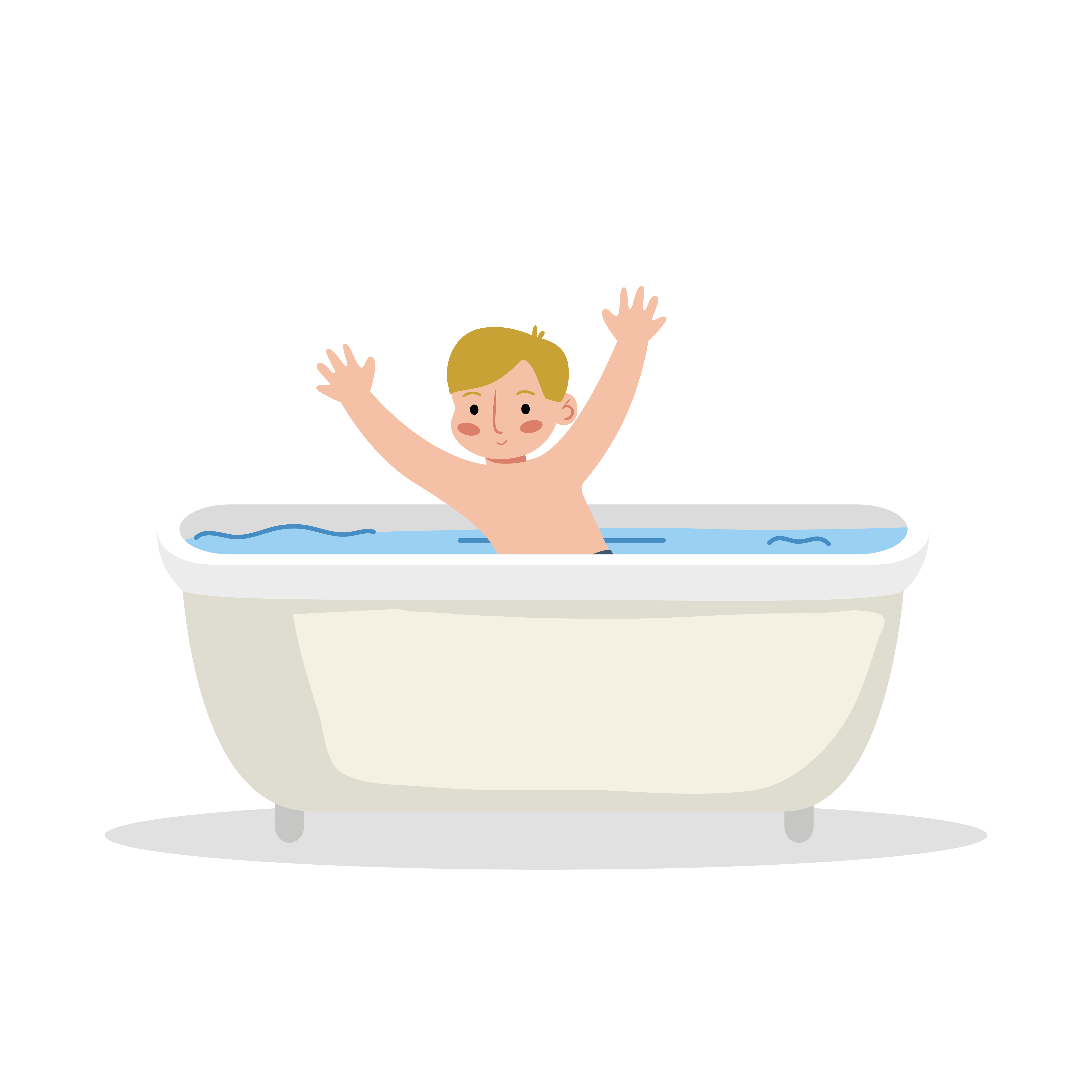 child playing in the bathtub